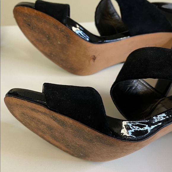 Talbots Black Strappy Heeled Sandals | Size 9B | Suede & Patent Mix | GUC - Picture 7 of 7